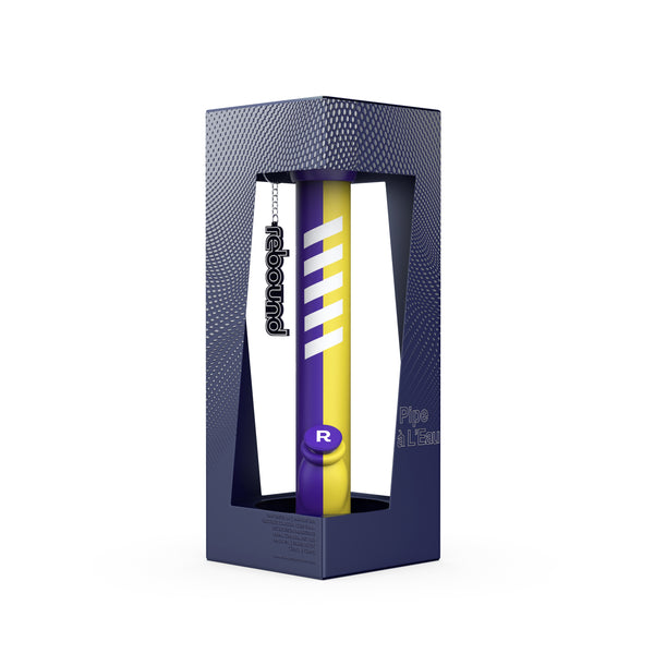 14" Waterpipe Straight Bong (Purple/ Yellow)