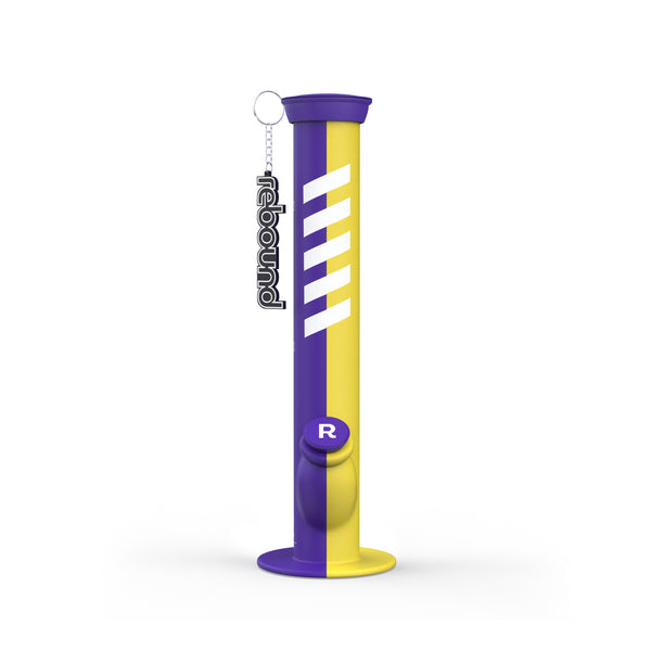 14" Waterpipe Straight Bong (Purple/ Yellow)