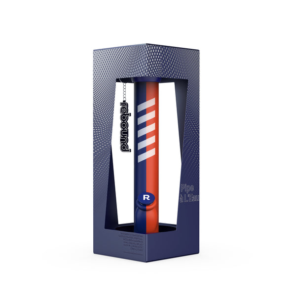 14" Waterpipe Straight Bong (Blue / Orange)